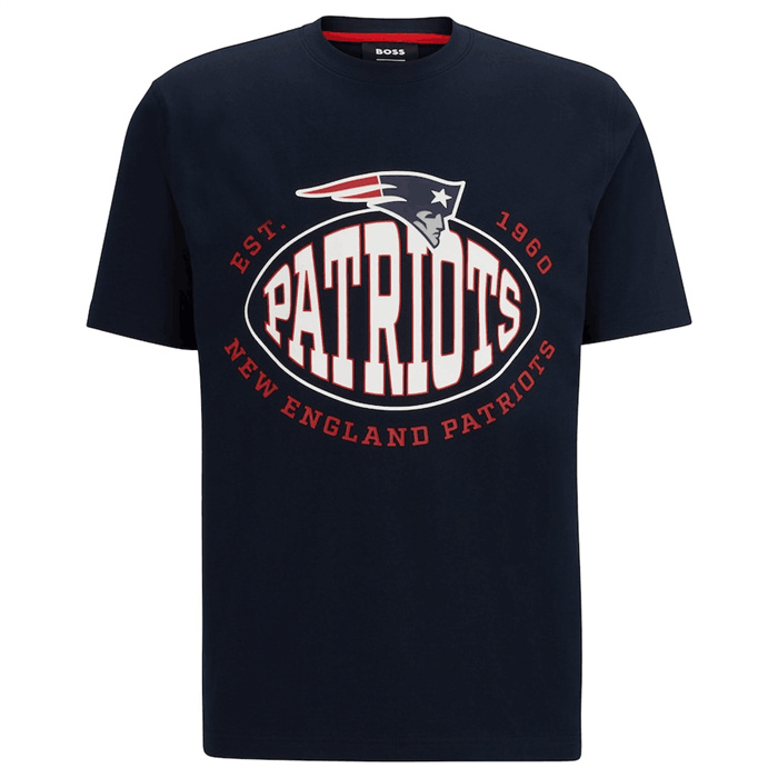 Men's New England Patriots Navy BOSS X Trap T-Shirt Men's New England Patriots Navy BOSS X Trap T-Shirt