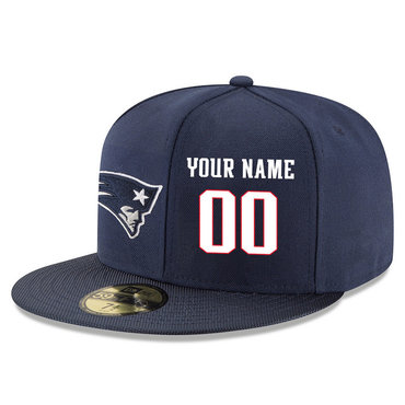 Men's New England Patriots Navy Color Snapback Custom Hat (Stitched any name&number) Men's New England Patriots Navy Color Snapback Custom Hat (Stitched any name&number)