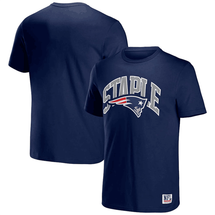 Men's New England Patriots X Staple Navy Logo Lockup T-Shirt Men's New England Patriots X Staple Navy Logo Lockup T-Shirt