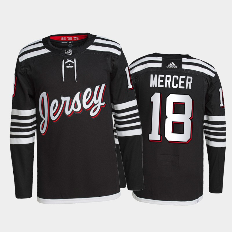 Men's New Jersey Devils #18 Dawson Mercer 2021 2022 Black Stitched Jersey Men's New Jersey Devils #18 Dawson Mercer 2021 2022 Black Stitched Jersey