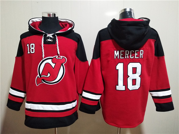 Men's New Jersey Devils #18 Dawson Mercer Red Ageless Must-Have Lace-Up Pullover Hoodie Men's New Jersey Devils #18 Dawson Mercer Red Ageless Must-Have Lace-Up Pullover Hoodie
