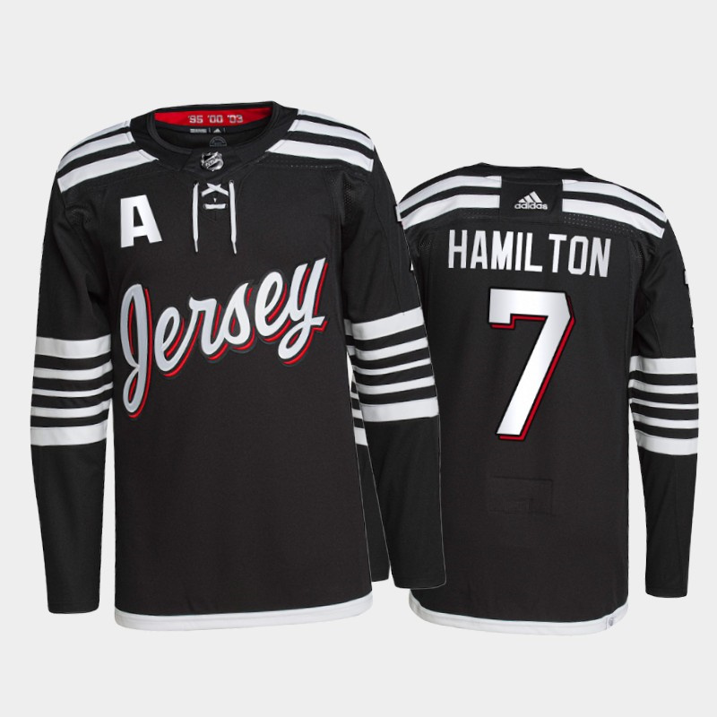 Men's New Jersey Devils #7 Dougie Hamilton 2021 2022 Black Stitched Jersey Men's New Jersey Devils #7 Dougie Hamilton 2021 2022 Black Stitched Jersey