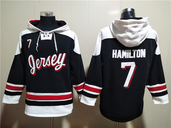 Men's New Jersey Devils #7 Dougie Hamilton Black White Ageless Must-Have Lace-Up Pullover Hoodie Men's New Jersey Devils #7 Dougie Hamilton Black White Ageless Must-Have Lace-Up Pullover Hoodie