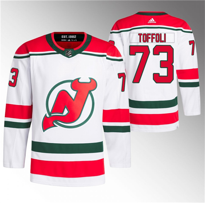 Men's New Jersey Devils #73 Tyler Toffoli White Stitched Jersey Men's New Jersey Devils #73 Tyler Toffoli White Stitched Jersey