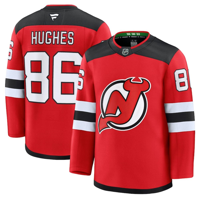 Men's New Jersey Devils #86 Jack Hughes Red 2024-25 Home Stitched Hockey Jersey Men's New Jersey Devils #86 Jack Hughes Red 2024-25 Home Stitched Hockey Jersey