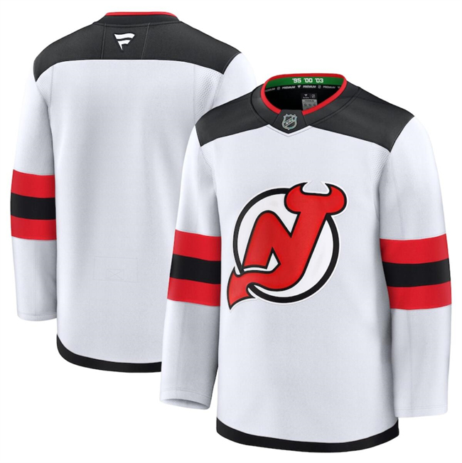 Men's New Jersey Devils Blank White 2024-25 Away Stitched Hockey Jersey Men's New Jersey Devils Blank White 2024-25 Away Stitched Hockey Jersey