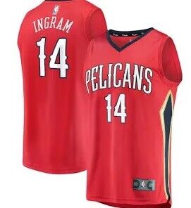 Men's New Orleans Pelicans #14 Brandon Ingram Red Stitched Jersey Men's New Orleans Pelicans #14 Brandon Ingram Red Stitched Jersey