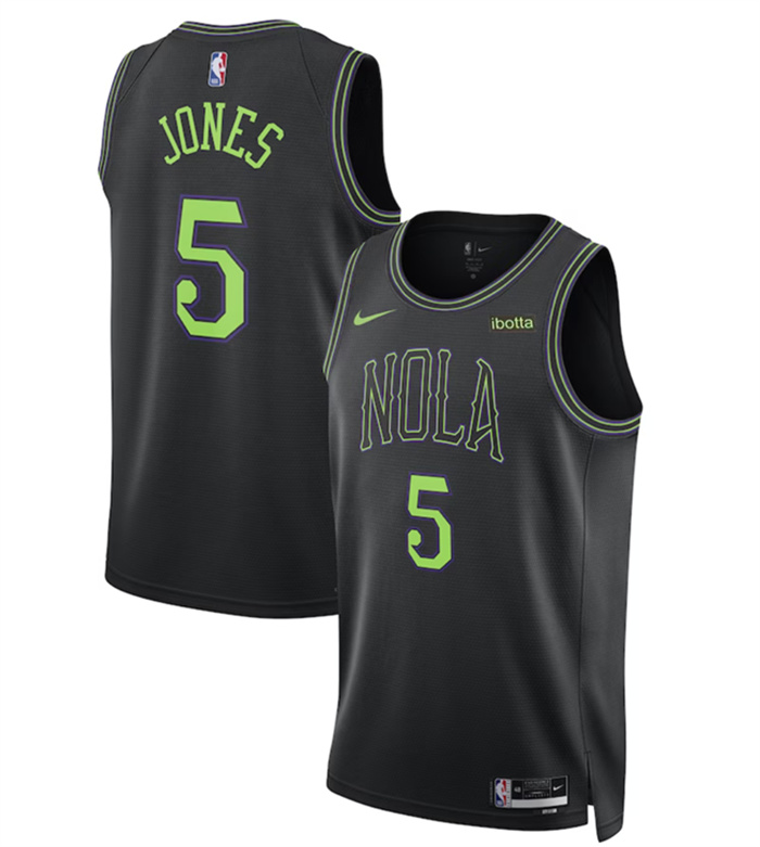 Men's New Orleans Pelicans #5 Herbert Jones Black City Edition Stitched Basketball Jersey Men's New Orleans Pelicans #5 Herbert Jones Black City Edition Stitched Basketball Jersey