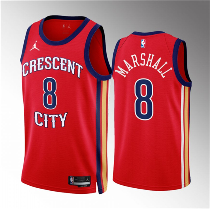 Men's New Orleans Pelicans #8 Naji Marshall Red 2022 23 Statement Edition Stitched Basketball Jersey Men's New Orleans Pelicans #8 Naji Marshall Red 2022 23 Statement Edition Stitched Basketball Jersey