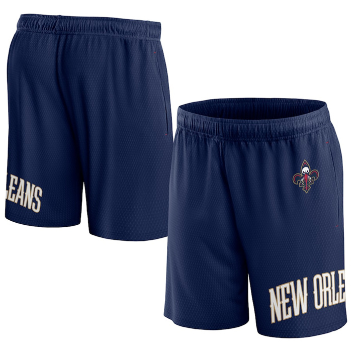 Men's New Orleans Pelicans Navy Free Throw Mesh Shorts Men's New Orleans Pelicans Navy Free Throw Mesh Shorts