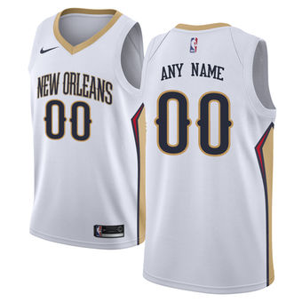 Men's New Orleans Pelicans Nike White Custom Jersey Men's New Orleans Pelicans Nike White Custom Jersey