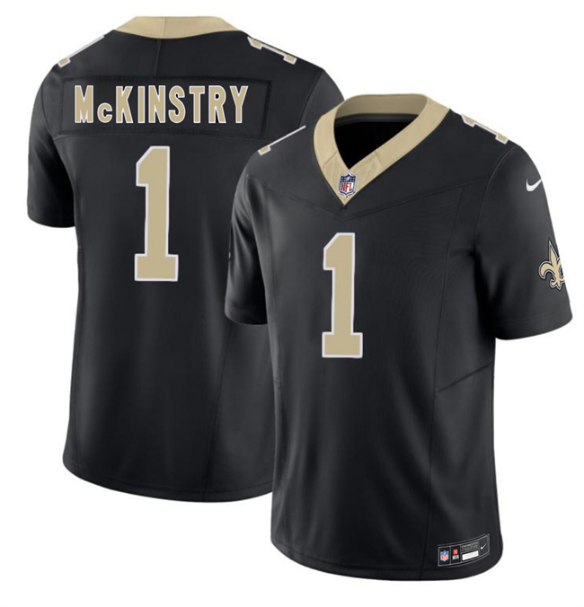 Men's New Orleans Saints #1 Kool-Aid McKinstry Black 2026 F.U.S.E Vapor Limited Stitched Football Jersey Men's New Orleans Saints #1 Kool-Aid McKinstry Black 2026 F.U.S.E Vapor Limited Stitched Football Jersey