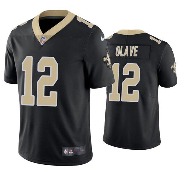 Men's New Orleans Saints #12 Chris Olave Black Vapor Limited Stitched Jersey Men's New Orleans Saints #12 Chris Olave Black Vapor Limited Stitched Jersey