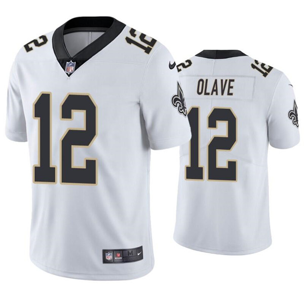 Men's New Orleans Saints #12 Chris Olave White Vapor Limited Stitched Jersey Men's New Orleans Saints #12 Chris Olave White Vapor Limited Stitched Jersey