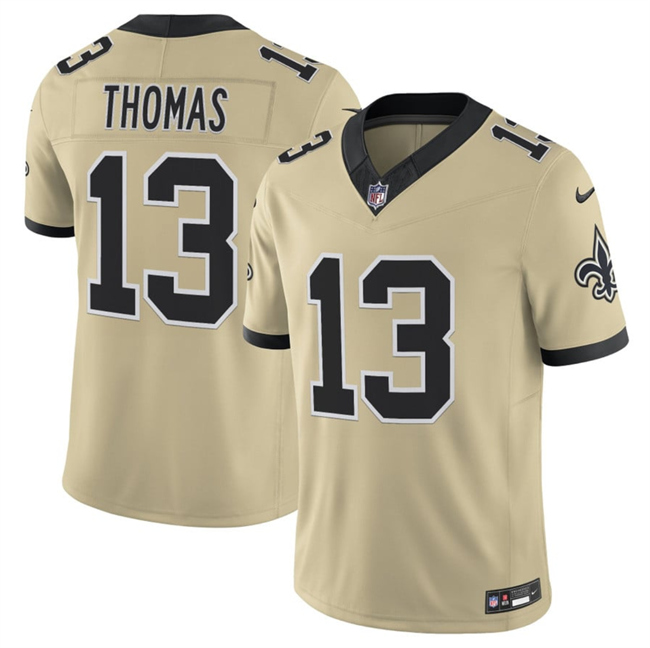 Men's New Orleans Saints #13 Michael Thomas Gold 2025 F.U.S.E. Alternate Vapor Limited Stitched Football Jersey