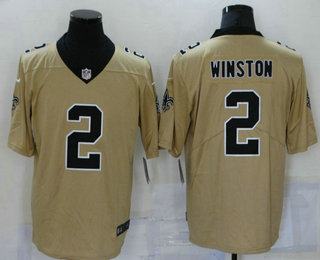 Men's New Orleans Saints #2 Jameis Winston Gold 2019 Inverted Legend Stitched NFL Nike Limited Jersey Men's New Orleans Saints #2 Jameis Winston Gold 2019 Inverted Legend Stitched NFL Nike Limited Jersey