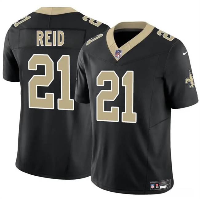 Men's New Orleans Saints #21 Justin Reid Black 2025 F.U.S.E Vapor Limited Stitched Football Jersey Men's New Orleans Saints #21 Justin Reid Black 2025 F.U.S.E Vapor Limited Stitched Football Jersey