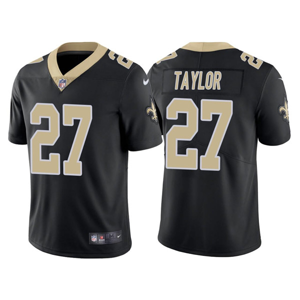 Men's New Orleans Saints #27 Alontae Taylor Black Vapor Limited Stitched Jersey Men's New Orleans Saints #27 Alontae Taylor Black Vapor Limited Stitched Jersey