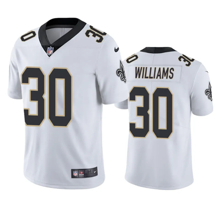 Men's New Orleans Saints #30 Jamaal Williams White Vapor Untouchable Stitched Football Jersey Men's New Orleans Saints #30 Jamaal Williams White Vapor Untouchable Stitched Football Jersey