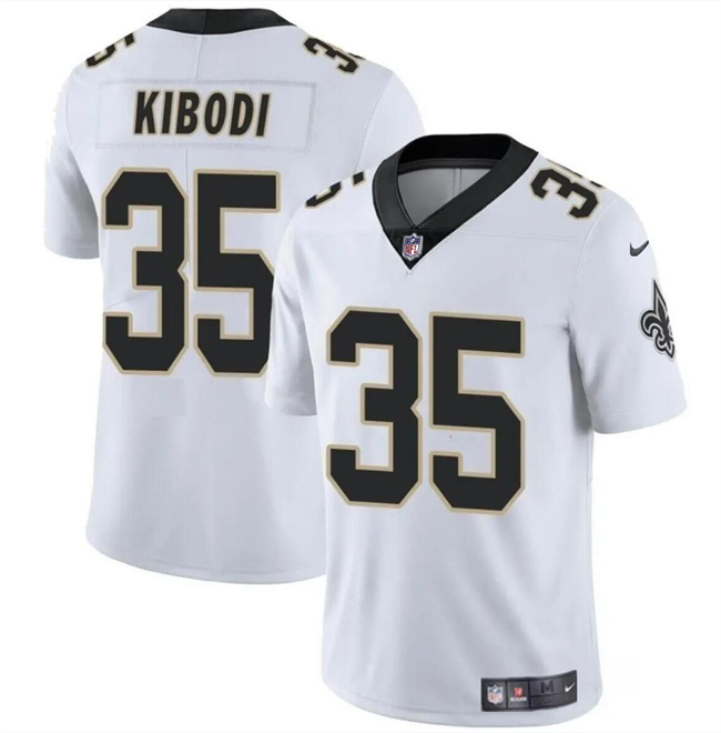 Men's New Orleans Saints #35 Jacob Kibodi White Vapor Limited Stitched Football Jersey Men's New Orleans Saints #35 Jacob Kibodi White Vapor Limited Stitched Football Jersey