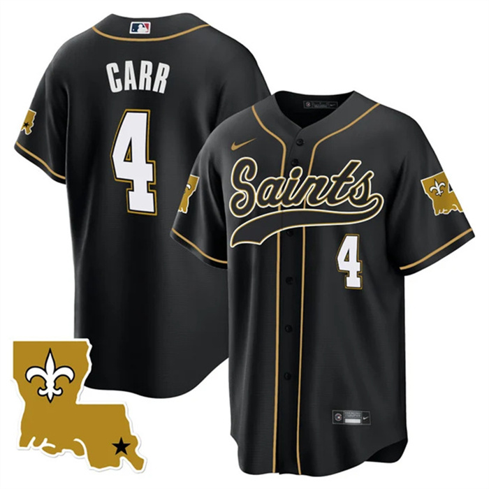 Men's New Orleans Saints #4 Derek Carr Black 1987 Legacy Cool Base Stitched Baseball Jersey Men's New Orleans Saints #4 Derek Carr Black 1987 Legacy Cool Base Stitched Baseball Jersey