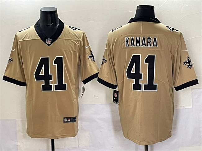 Men's New Orleans Saints #41 Alvin Kamara Gold Alternate Vapor Limited Stitched Football Jersey