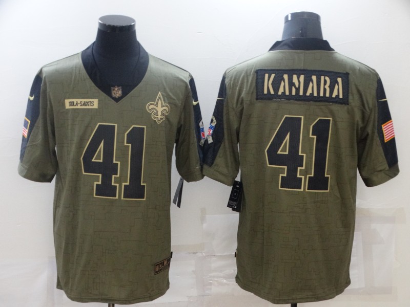 Men's New Orleans Saints #41 Alvin Kamara Nike Olive 2021 Salute To Service Limited Player Jersey Men's New Orleans Saints #41 Alvin Kamara Nike Olive 2021 Salute To Service Limited Player Jersey