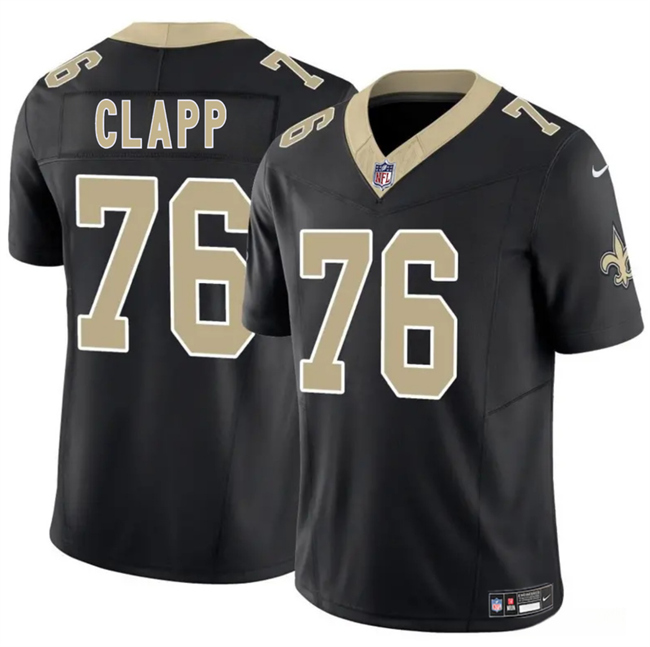 Men's New Orleans Saints #76 Will Clapp Black F.U.S.E Vapor Limited Stitched Football Jersey Men's New Orleans Saints #76 Will Clapp Black F.U.S.E Vapor Limited Stitched Football Jersey