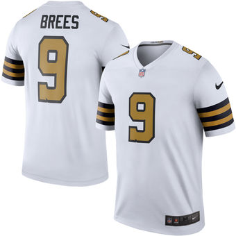 Men's New Orleans Saints #9 Drew Brees Nike White Color Rush Legend Jersey