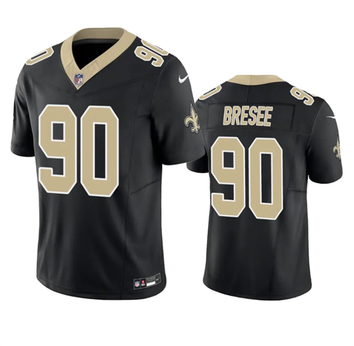Men's New Orleans Saints #90 Bryan Bresee Black 2023 F.U.S.E. Vapor Untouchable Limited Stitched Jersey Men's New Orleans Saints #90 Bryan Bresee Black 2023 F.U.S.E. Vapor Untouchable Limited Stitched Jersey