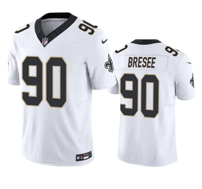 Men's New Orleans Saints #90 Bryan Bresee White 2023 F.U.S.E. Vapor Untouchable Limited Stitched Jersey Men's New Orleans Saints #90 Bryan Bresee White 2023 F.U.S.E. Vapor Untouchable Limited Stitched Jersey