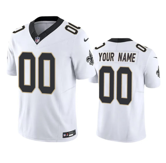 Men's New Orleans Saints Active Player Custom White 2023 F.U.S.E. Vapor Untouchable Limited Stitched Jersey Men's New Orleans Saints Active Player Custom White 2023 F.U.S.E. Vapor Untouchable Limited Stitched Jersey