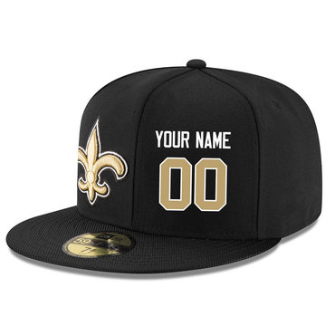 Men's New Orleans Saints Black Color Snapback Custom Hat (Stitched any name&number) Men's New Orleans Saints Black Color Snapback Custom Hat (Stitched any name&number)