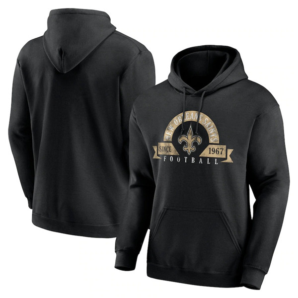 Men's New Orleans Saints Black Pullover Hoodies