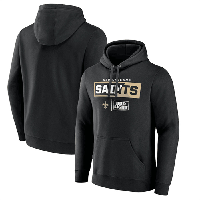 Men's New Orleans Saints Black X Bud Light Pullover Hoodie