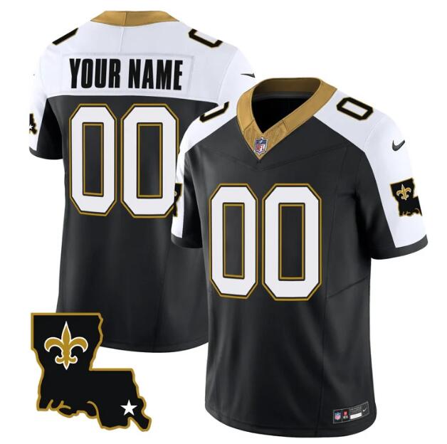 Men's New Orleans Saints Customized Black White 2023 F.U.S.E. 1987 Legacy Vapor Stitched Jersey Men's New Orleans Saints Customized Black White 2023 F.U.S.E. 1987 Legacy Vapor Stitched Jersey