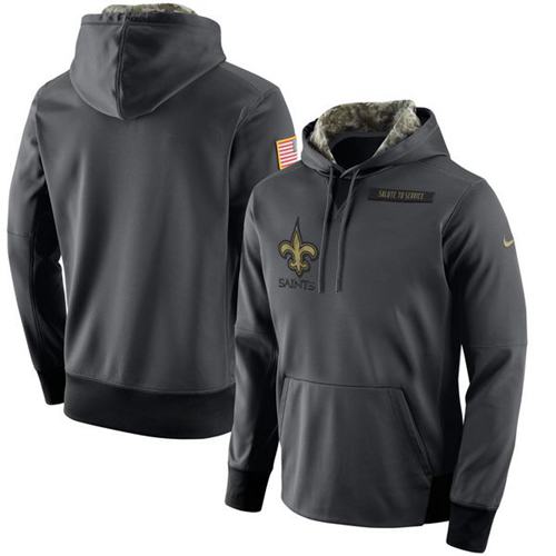 Men's New Orleans Saints Nike Anthracite Salute to Service Player Performance Hoodie Men's New Orleans Saints Nike Anthracite Salute to Service Player Performance Hoodie