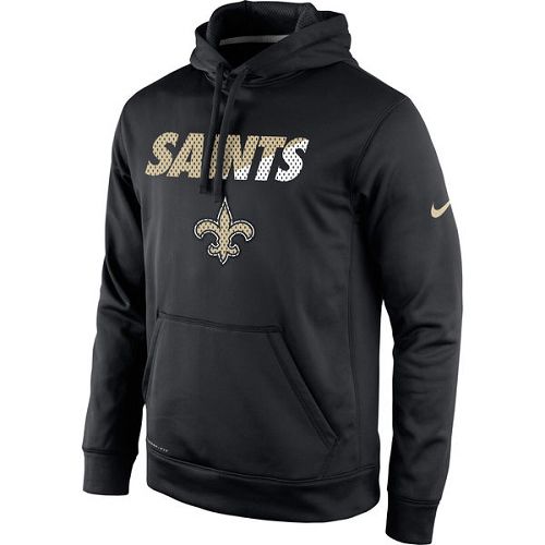 Men's New Orleans Saints Nike Black Kick Off Staff Performance Pullover Hoodie Men's New Orleans Saints Nike Black Kick Off Staff Performance Pullover Hoodie