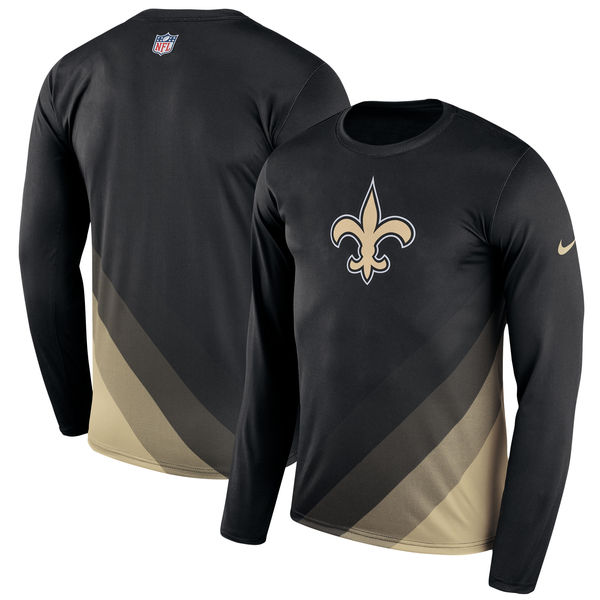 Men's New Orleans Saints Nike Black Sideline Legend Prism Performance Long Sleeve T-Shirt Men's New Orleans Saints Nike Black Sideline Legend Prism Performance Long Sleeve T-Shirt