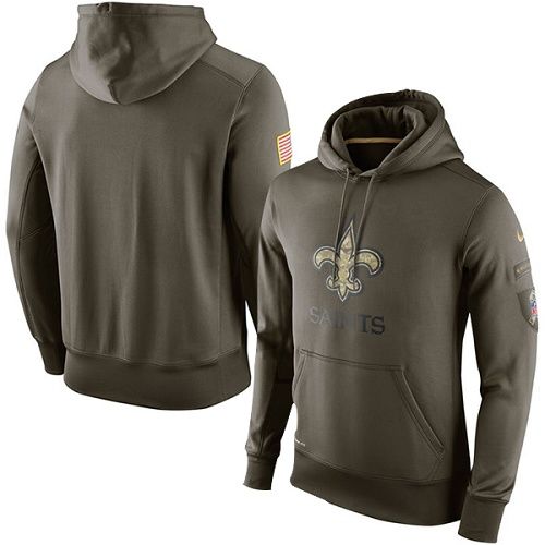 Men's New Orleans Saints Nike Olive Salute To Service KO Performance Hoodie Men's New Orleans Saints Nike Olive Salute To Service KO Performance Hoodie