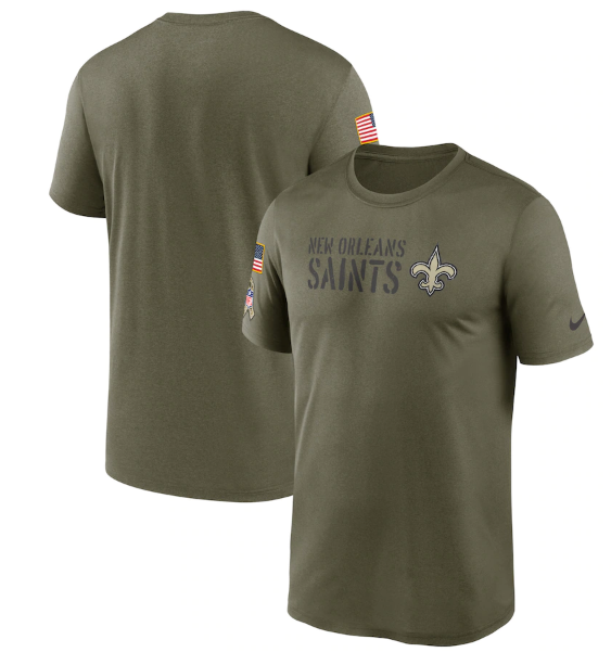 Men's New Orleans Saints Olive 2022 Salute To Service Legend Team T-Shirt