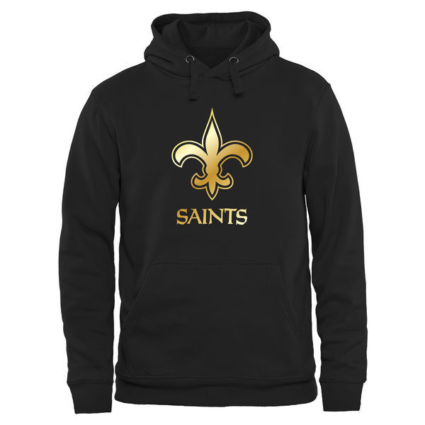 Men's New Orleans Saints Pro Line Black Gold Collection Pullover Hoodie Men's New Orleans Saints Pro Line Black Gold Collection Pullover Hoodie