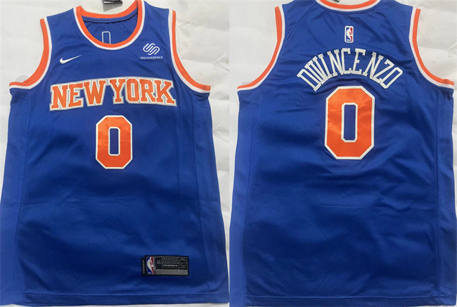 Men's New Yok Knicks #0 Donte DiVincenzo Blue Stitched Basketball Jersey Men's New Yok Knicks #0 Donte DiVincenzo Blue Stitched Basketball Jersey