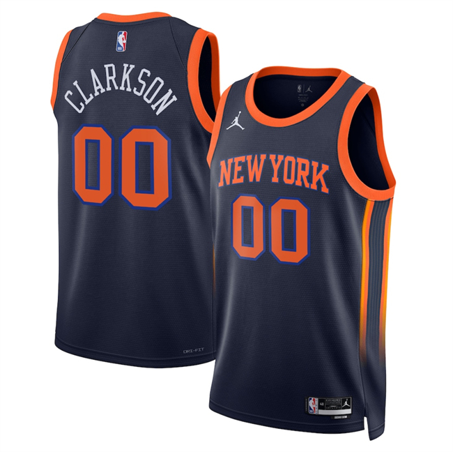 Men's New Yok Knicks #00 Jordan Clarkson Jordan Clarkson Black 2025 Statement Edition Stitched Basketball Jersey Men's New Yok Knicks #00 Jordan Clarkson Jordan Clarkson Black 2025 Statement Edition Stitched Basketball Jersey