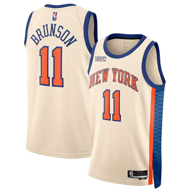 Men's New Yok Knicks #11 Jalen Brunson Cream 2025 26 City Edition Stitched Basketball Jersey Men's New Yok Knicks #11 Jalen Brunson Cream 2025 26 City Edition Stitched Basketball Jersey
