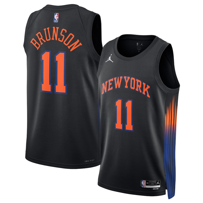 Men's New Yok Knicks #11 Jalen Brunson Jalen Brunson Black 2025 Statement Edition Stitched Basketball Jersey Men's New Yok Knicks #11 Jalen Brunson Jalen Brunson Black 2025 Statement Edition Stitched Basketball Jersey