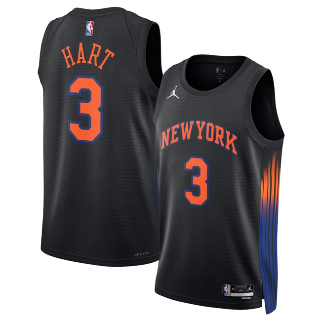 Men's New Yok Knicks #3 Josh Hart Black 2025 Statement Edition Stitched Basketball Jersey Men's New Yok Knicks #3 Josh Hart Black 2025 Statement Edition Stitched Basketball Jersey