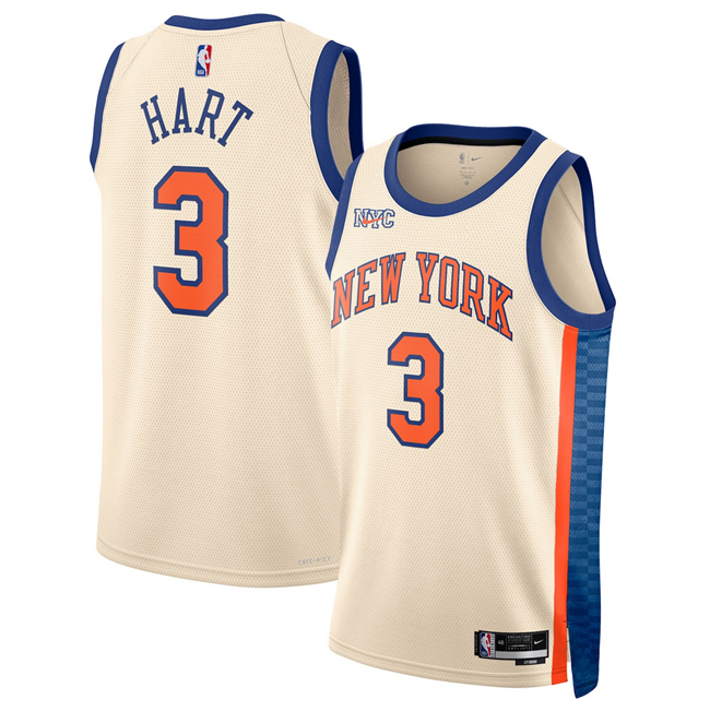 Men's New Yok Knicks #3 Josh Hart Cream 2025 26 City Edition Stitched Basketball Jersey Men's New Yok Knicks #3 Josh Hart Cream 2025 26 City Edition Stitched Basketball Jersey