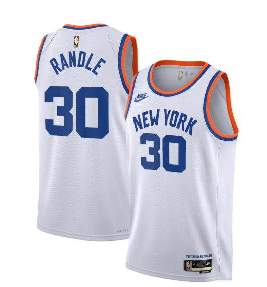 Men's New Yok Knicks #30 Julius Randle 2021 2022 White City Edition Stitched Jersey Men's New Yok Knicks #30 Julius Randle 2021 2022 White City Edition Stitched Jersey