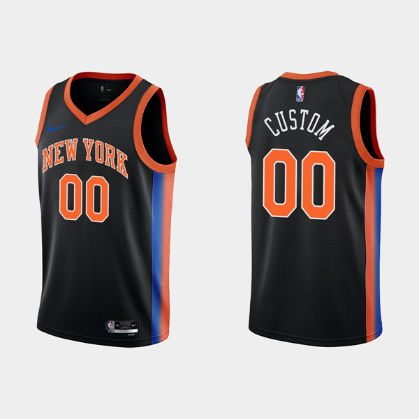 Men's New Yok Knicks Active Player Custom 2022-23 Black City Edition Stitched Basketball Jersey Men's New Yok Knicks Active Player Custom 2022-23 Black City Edition Stitched Basketball Jersey